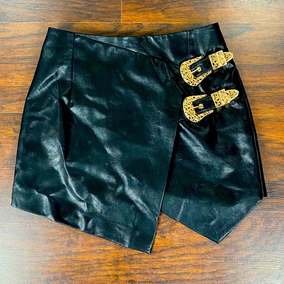 Forever 21 Dresses & Skirts - {Forever 21} Asymmetrical Faux Leather Skirt